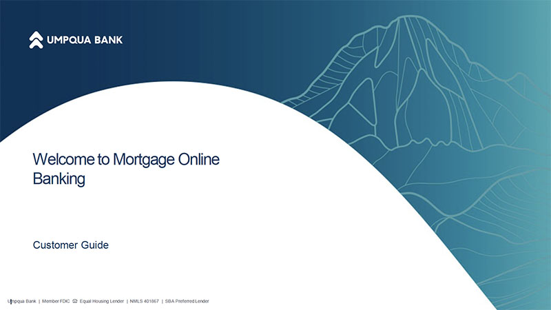 Cover of guide reading Welcome to mortgage online banking